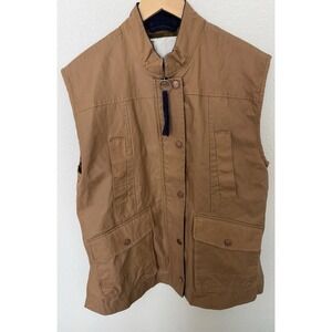 ANTHROPOLOGIE PILCRO Women's Medium Waxed Utility Barn Vest Tan Western - Mint!